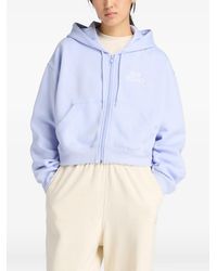 New Balance - Logo-Embroidered Zip-Up Hoodie - Lyst