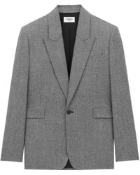 Saint Laurent - Geruite Blazer - Lyst