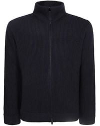 Dell'Oglio - Ribbed-Knit Zip-Up Cardigan - Lyst