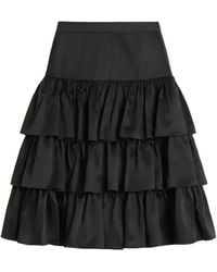 Valentino Garavani - Satin Ruffle Skirt - Lyst