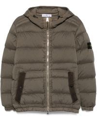 Stone Island - Quilted Down Jacket With Adjustable Hood And Signature Patch - Lyst
