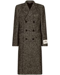 Dolce & Gabbana - Houndstooth Double-breasted Overcoat - Lyst
