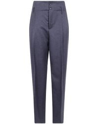 Alberta Ferretti - Pleated Belt-Loop Tailored Trousers - Lyst