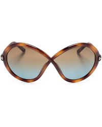 Tom Ford - Jada Tortoiseshell Butterfly-Frame Sunglasses - Lyst