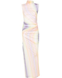 Missoni - Geruite Maxi-jurk Met Gedrapeerd Detail - Lyst