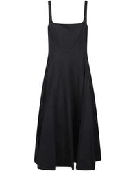 STAUD - Square-Neck Sleeveless Midi Dress - Lyst