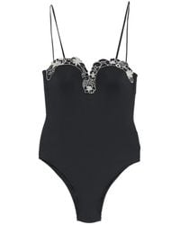 Twinset - Floral-Embroidered Swimsuit - Lyst