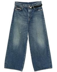 Sacai - Distressed Wide-Leg Jeans - Lyst