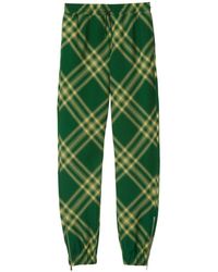 Burberry - Checked Wool Track Pants - Lyst