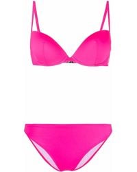 EA7 - Logo-Print Underwire Bikini - Lyst