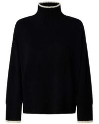 Pinko - Contrast-Trim Roll-Neck Sweater - Lyst