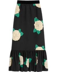 Valentino Garavani - Apres L'Hiver-Print Midi Skirt - Lyst