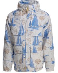 Beams Plus - Jack Met Capuchon En Nautische Print - Lyst