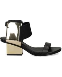 United Nude - Raila Mid Metallic-Effect Block-Heel Sandals - Lyst