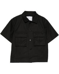 Sacai - Panelled Short-Sleeve Shirt - Lyst