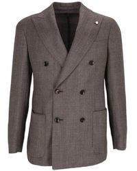 Luigi Bianchi - Herringbone Double-Breasted Blazer - Lyst