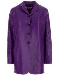 Jil Sander - Leather Notched-Lapels Jacket - Lyst