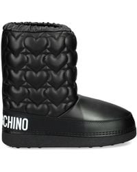 Love Moschino - Logo-Print Quilted Boots - Lyst