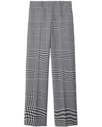 Burberry - Warped Houndstooth Wool-blend Trousers - Lyst