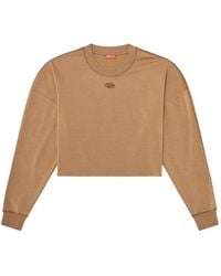 DIESEL - Logo-Detail Cropped Sweatshirt - Lyst