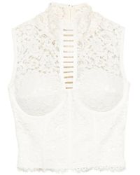 MITILIANE COUTURE - Lace-Panelled Corset Top - Lyst