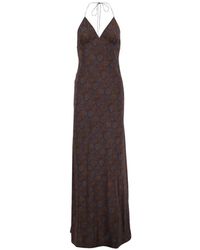 Matteau - Low-Back Halter Silk Maxi Dress - Lyst