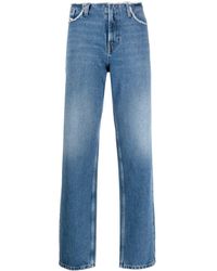 DIESEL - Halbhohe Straight-Leg-Jeans - Lyst