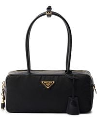 Prada - Small Re-nylon And Leather Tote Bag - Lyst