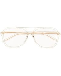 Saint Laurent - Logo Square-Frame Glasses - Lyst