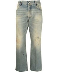 Maison Margiela Distressed Flared Jeans - Green