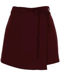 Alysi - Wrap-Style Bow-Fastening Mini Skirt - Lyst
