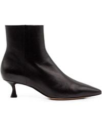 Mara Bini - Tapered-Toe Leather Ankle Boots - Lyst