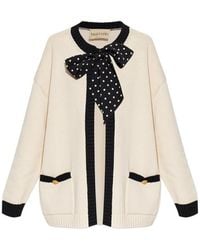 Valentino Garavani - Polka-Dot Bow-Tie Cardigan - Lyst