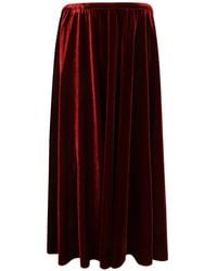 Alberta Ferretti - Velvet Pleated Maxi Skirt - Lyst