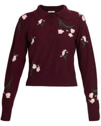 Erdem - Floral-Knit Polo Shirt - Lyst