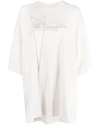 Rick Owens X Champion - T-Shirt Mit Logo-Stickerei - Lyst
