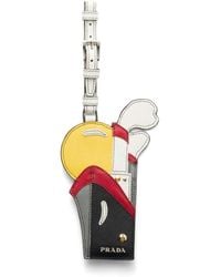 Prada - Saffiano Leather Name Tag - Lyst