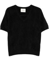 Lisa Yang - Lovisa V-Neck Short-Sleeve Sweater - Lyst