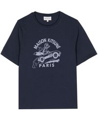 Maison Kitsuné - Racing Fox Cotton T-shirt - Lyst