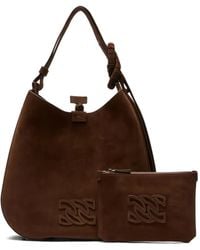 Casadei - Knotted Suede Shoulder Bag - Lyst