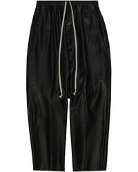 Rick Owens - Leather Tapered Cropped Trousers - Lyst