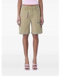 Alexander Wang - Zip-Detail Distressed-Frayed Mid-Rise Carpenter Cotton Shorts - Lyst