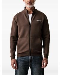 Guess - Logo-Tape Zip-Up Sweater - Lyst