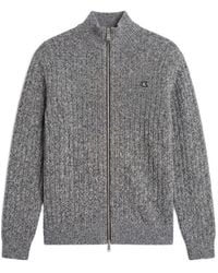 Calvin Klein - Ribbed-Knit Zip-Up Cardigan - Lyst