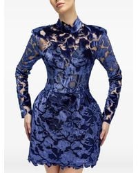 ARAFTU - Lace Long-Sleeved Mini Dress - Lyst