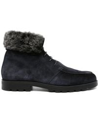 Santoni - Lace-Up Suede Boots - Lyst