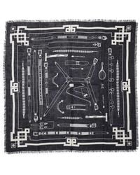 Enfants Riches Deprimes - Belt-Print Frayed Scarf - Lyst
