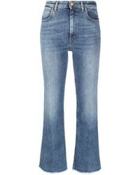Pt05 Cropped Boot-cut Jeans - Blue