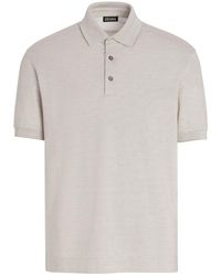 Zegna - Cotton-silk Polo Shirt - Lyst