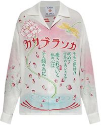 CASABLANCA - Cuban Ls Collar Tee Shirt - Lyst